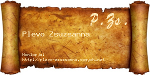Plevo Zsuzsanna névjegykártya